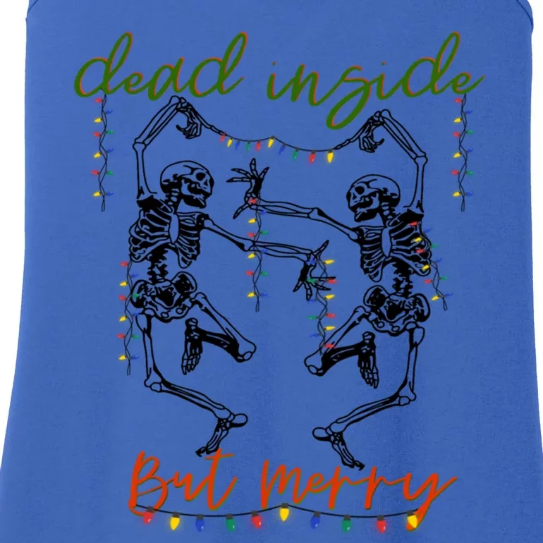 Dancing Skeletons Dead Inside But Merry Christmas Xmas Gift Ladies Essential Tank