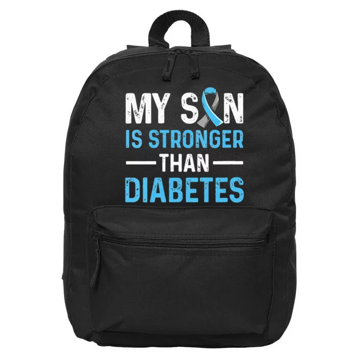 Diabetic Support Design for a Dad or Mom of a T1D Son 16 in Basic Backpack