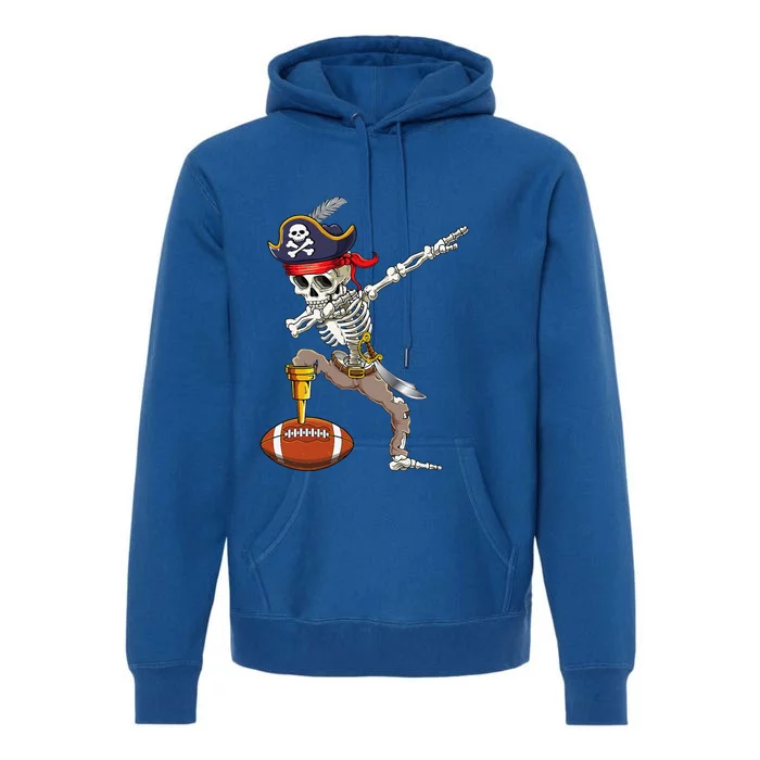 Dab Skeleton Dabbing Skeleton Pirate Football Premium Hoodie