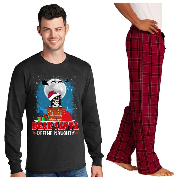 Dear Santa Define Naughty Chihuahua Dog Funny Christmas Gift Long Sleeve Pajama Set