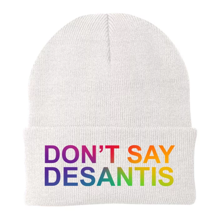 Dont Say Desantis Florida LGBTQ Rainbow Knit Cap Winter Beanie