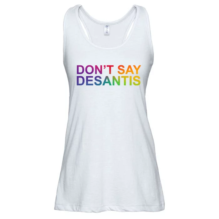 Dont Say Desantis Florida LGBTQ Rainbow Ladies Essential Flowy Tank