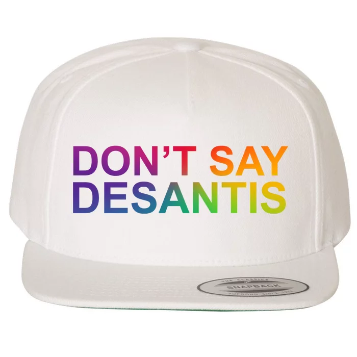 Dont Say Desantis Florida LGBTQ Rainbow Wool Snapback Cap