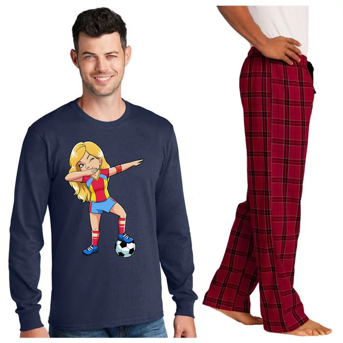 Dabbing Soccer Dab Dance Football Gifts Long Sleeve Pajama Set