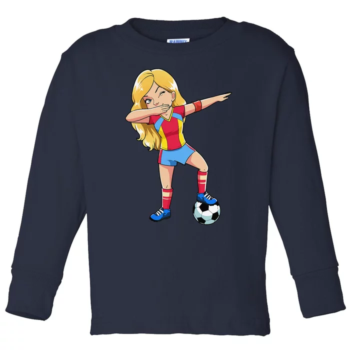 Dabbing Soccer Dab Dance Football Gifts Toddler Long Sleeve Shirt