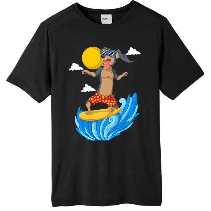 Dachshund Surfing ChromaSoft Performance T-Shirt