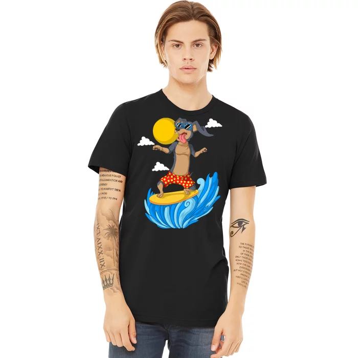 Dachshund Surfing Premium T-Shirt