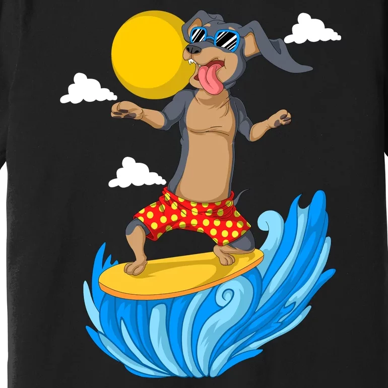 Dachshund Surfing Premium T-Shirt