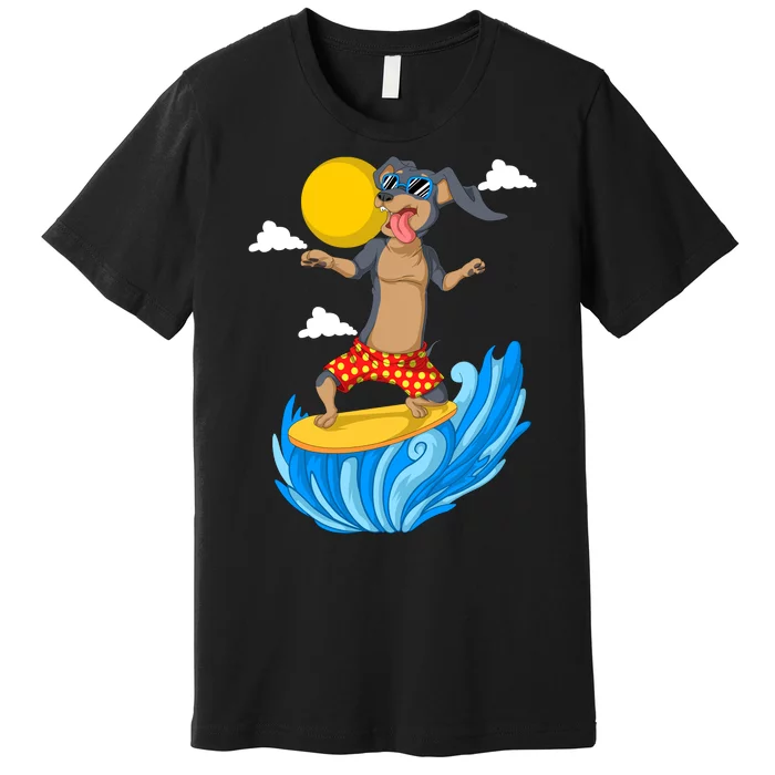 Dachshund Surfing Premium T-Shirt