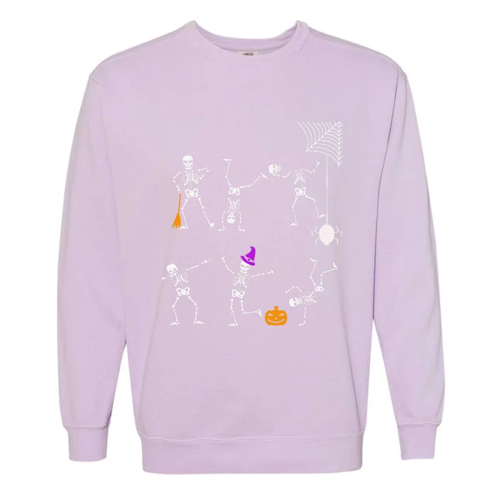 Dancing Skulls Dancing Skeletons Cute Spooky Halloween Ghost Garment-Dyed Sweatshirt