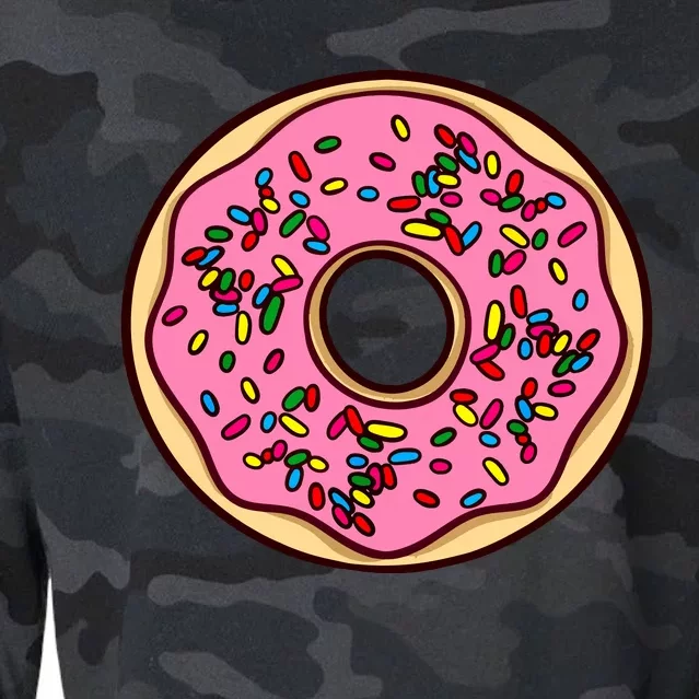 Donut Sprinkles Doughnut Fried Dough Sweet Snack Dessert Cropped Pullover Crew