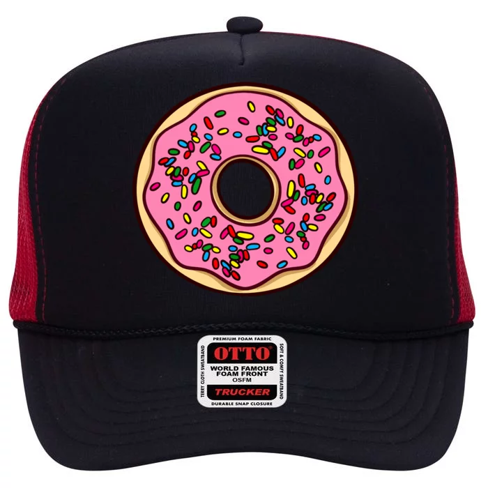 Donut Sprinkles Doughnut Fried Dough Sweet Snack Dessert High Crown Mesh Trucker Hat