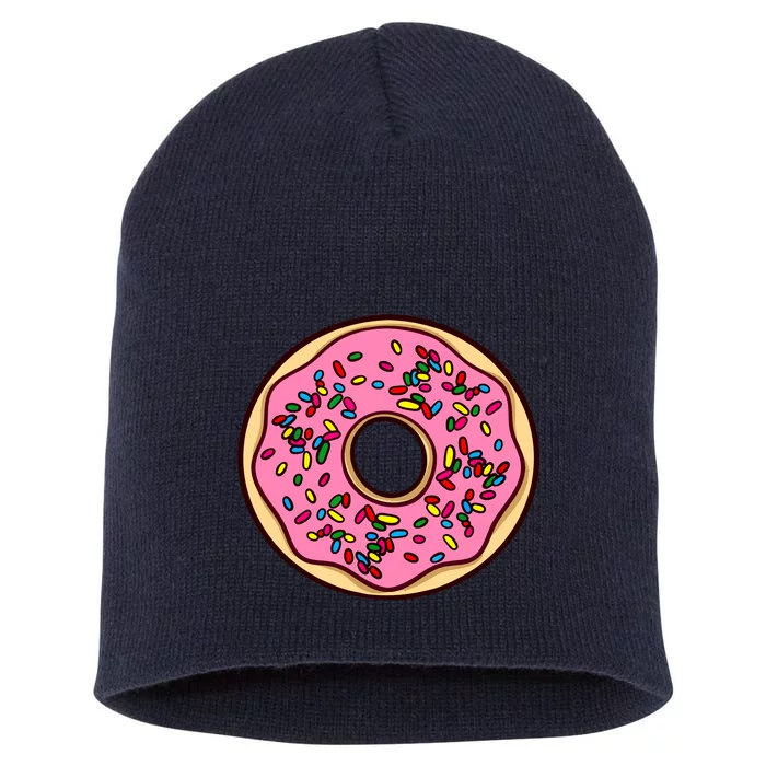 Donut Sprinkles Doughnut Fried Dough Sweet Snack Dessert Short Acrylic Beanie