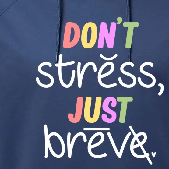 Don't Stress Dyslexia Awareness Disability Therapist Graphic Great Gift Performance Fleece Hoodie