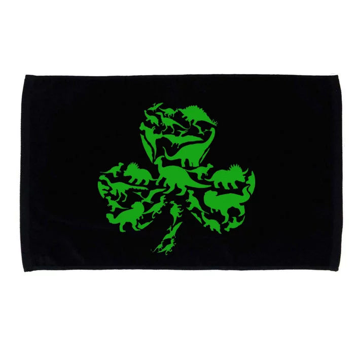 Dinosaur Shamrock Dino Clover Leaf St Patricks Day Microfiber Hand Towel