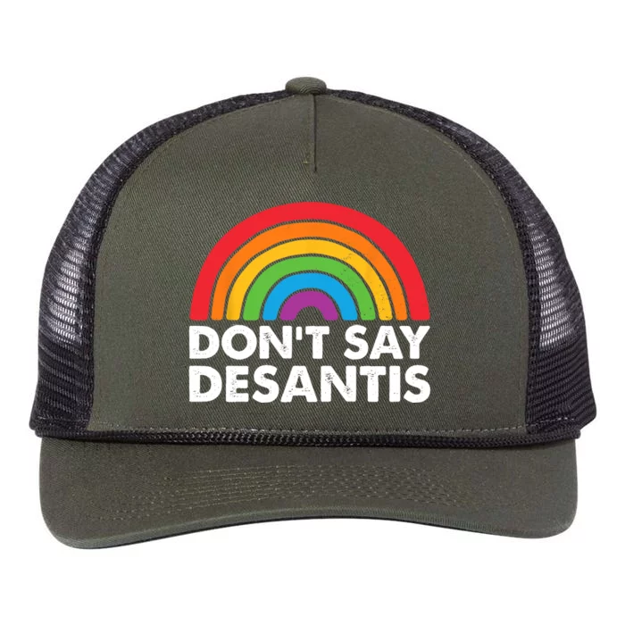 Dont Say DeSantis Rainbow Say Gay Graphic Retro Rope Trucker Hat Cap