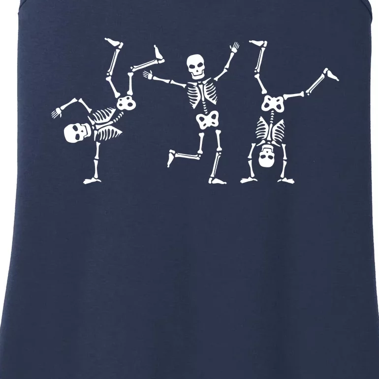 Dancing Skeletons Dance Challenge Halloween Scary Skeleton Vneck Ladies Essential Tank