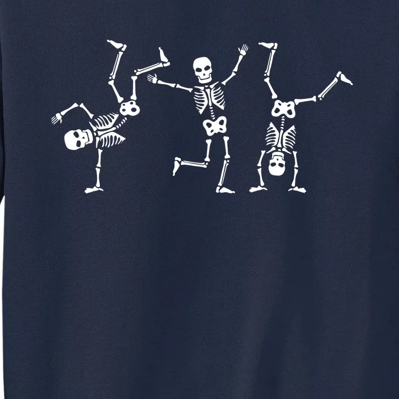 Dancing Skeletons Dance Challenge Halloween Scary Skeleton Vneck Tall Sweatshirt