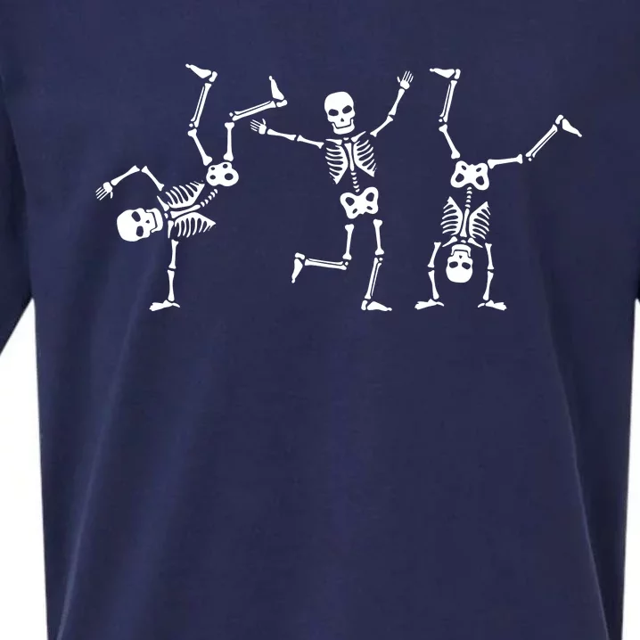 Dancing Skeletons Dance Challenge Halloween Scary Skeleton Vneck Sueded Cloud Jersey T-Shirt