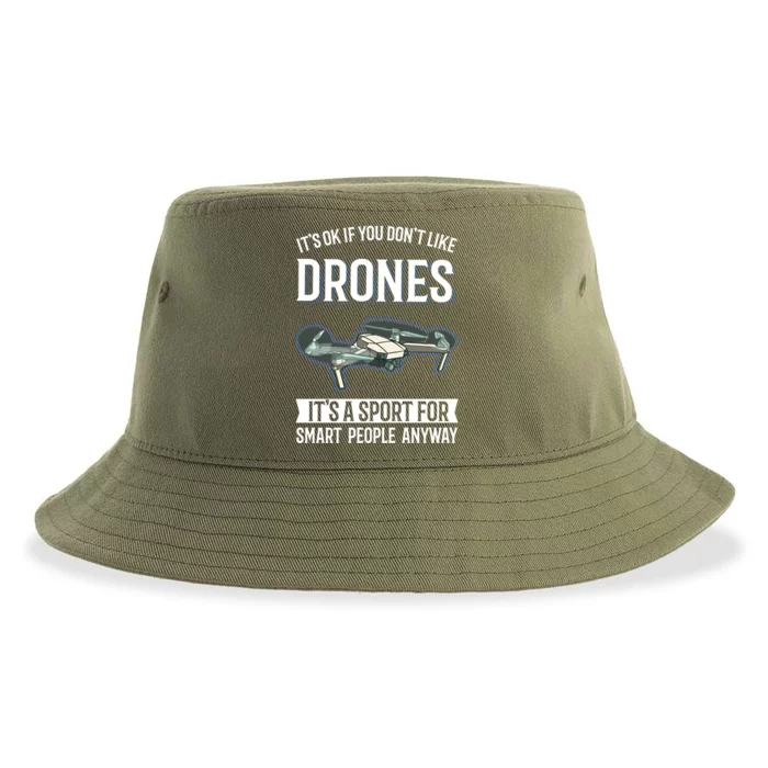 Drones Saying Drone Pilot Gift Sustainable Bucket Hat