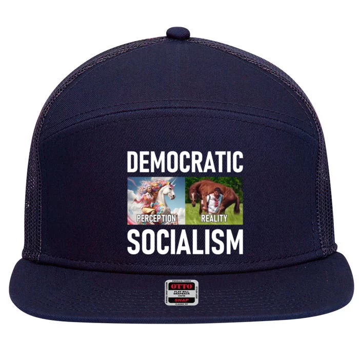 Democratic Socialism 7 Panel Mesh Trucker Snapback Hat