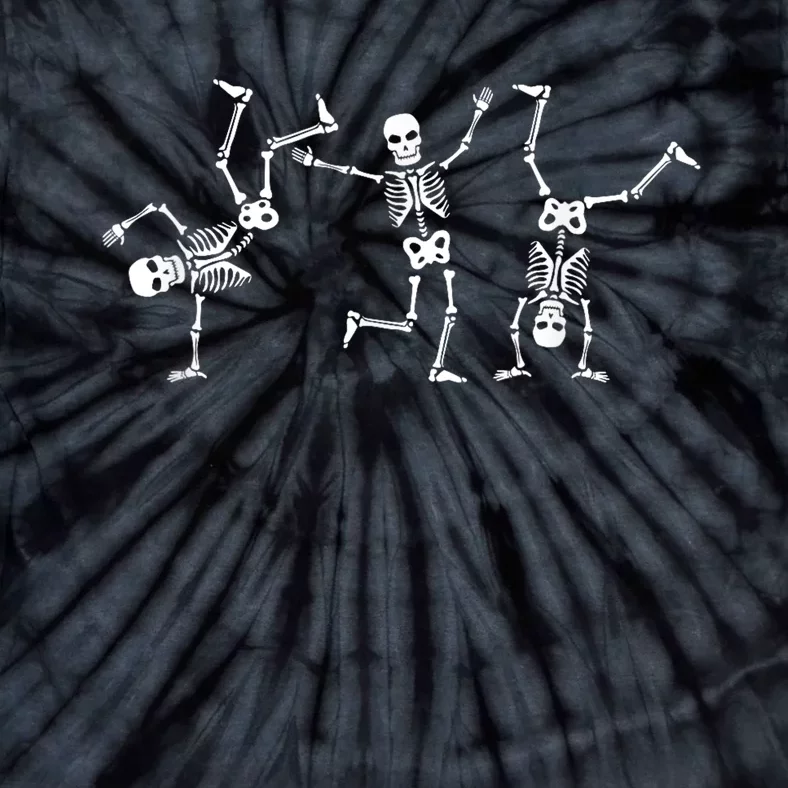 Dancing Skeletons Dance Challenge Halloween Scary Skeleton Tie-Dye T-Shirt