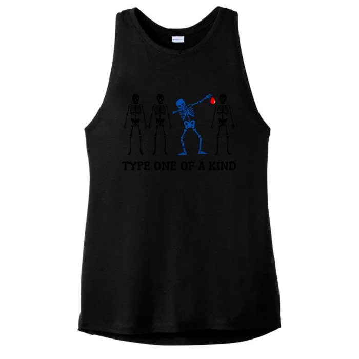 Dancing Skeleton Diabetes Ladies Tri-Blend Wicking Tank