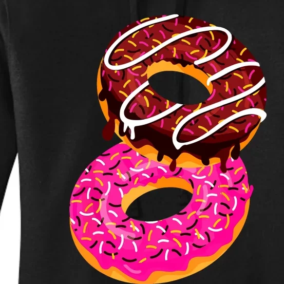 Donut Sweet Dessert Snack Funny Doughnut Food Lover Gifts Women's Pullover Hoodie