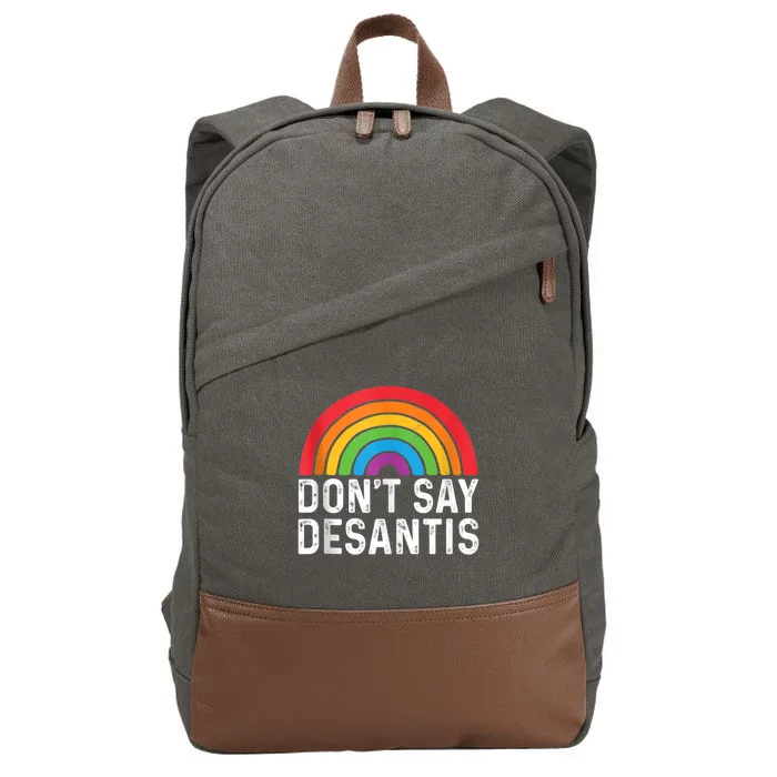 Don't Say DeSantis Rainbow Say Gay Graphic Cotton Canvas Backpack