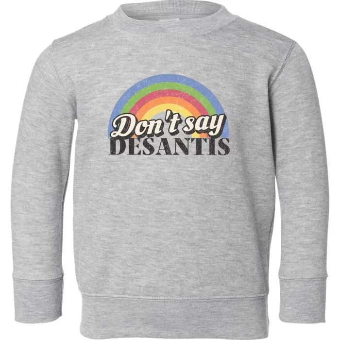 Don't Say DeSantis Rainbow Say Gay Graphic Toddler Sweatshirt