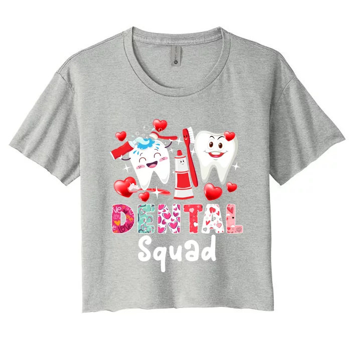 Dental Squad Dental Assistant Dentist Happy Valentine's Day Gift Women's Crop Top Tee