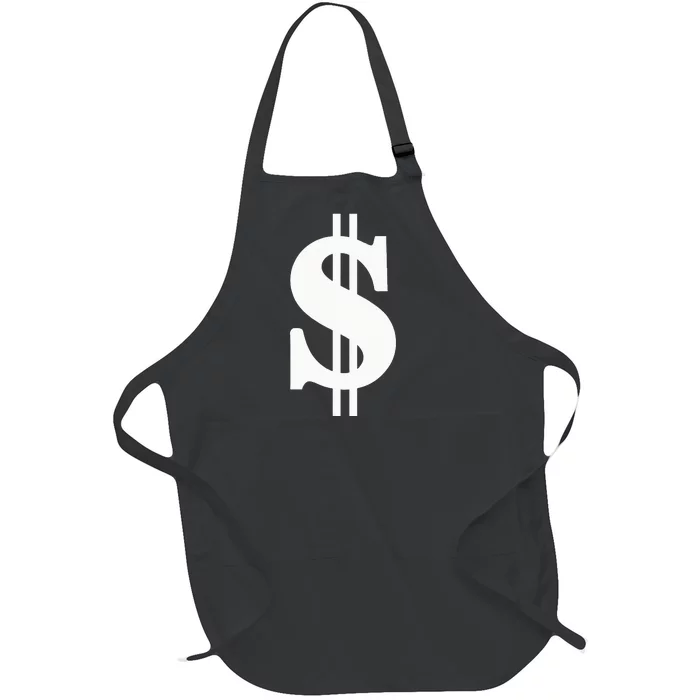 Dollar Sign Full-Length Apron With Pocket