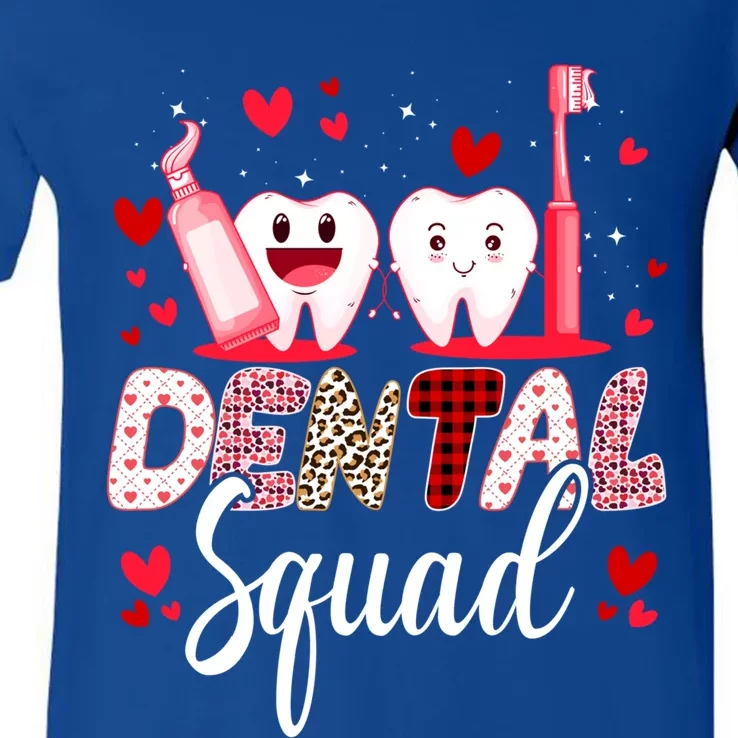 Dental Squad Dental Assistant Dentist Happy Valentine's Day Gift V-Neck T-Shirt