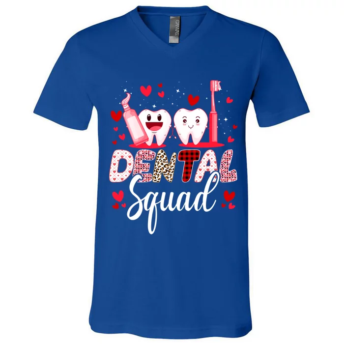 Dental Squad Dental Assistant Dentist Happy Valentine's Day Gift V-Neck T-Shirt