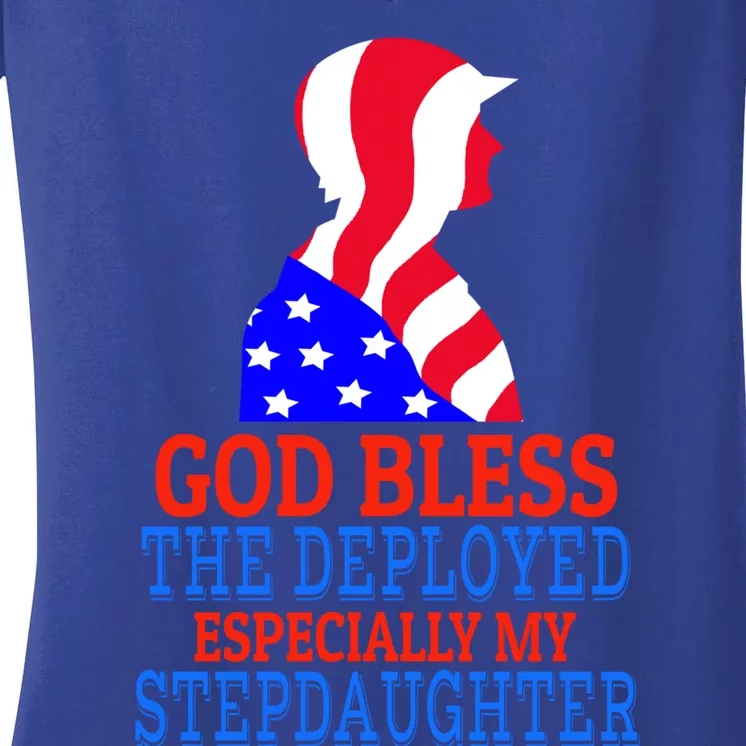 Deployed Stepdaughter Design For Stepdad Or Stepmom Gift Women's V-Neck T-Shirt