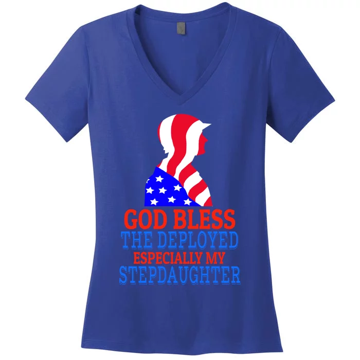 Deployed Stepdaughter Design For Stepdad Or Stepmom Gift Women's V-Neck T-Shirt