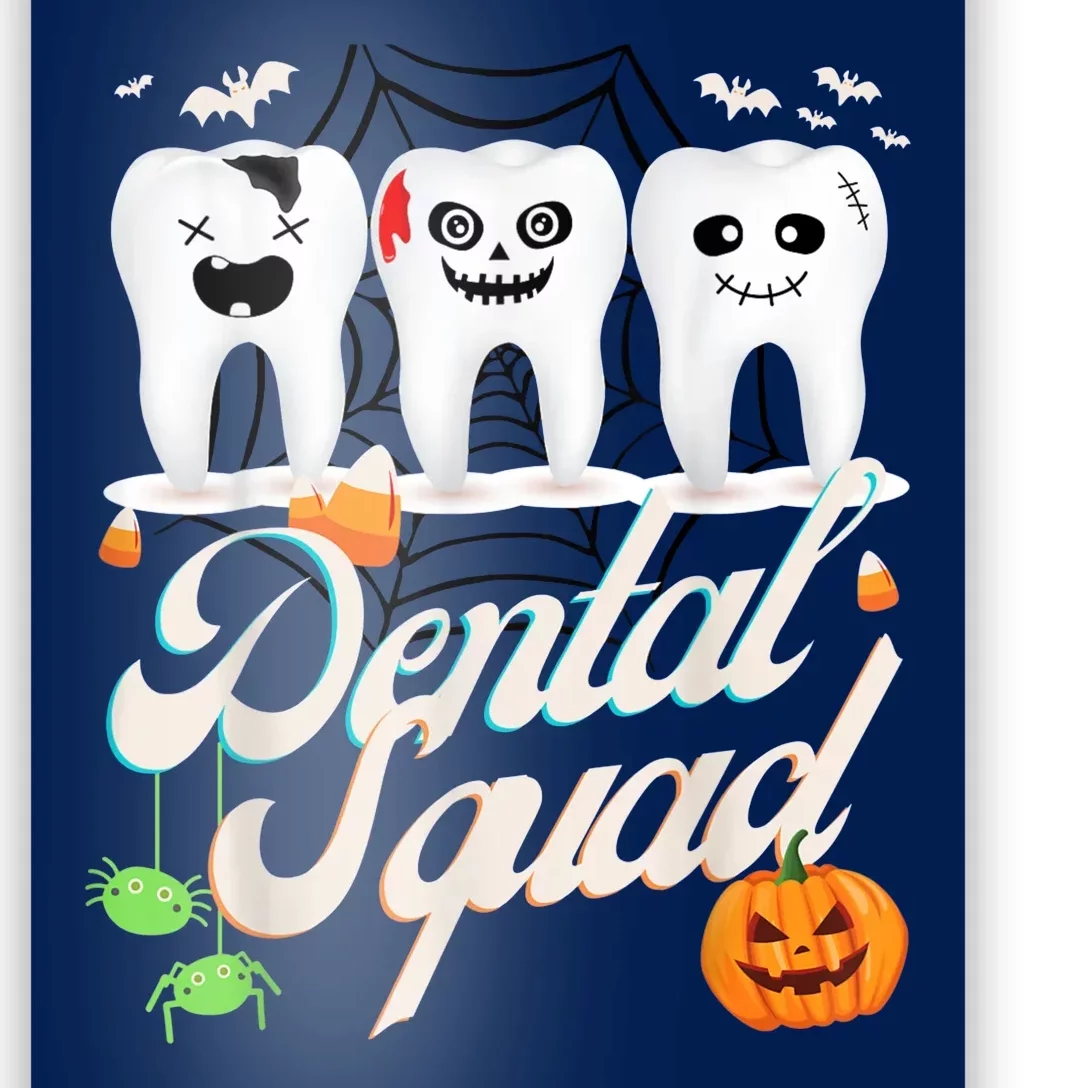 Dental Squad Dentist Pumpkin Halloween Costume Poster