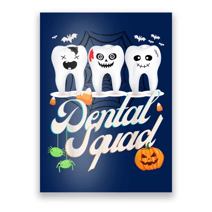 Dental Squad Dentist Pumpkin Halloween Costume Poster