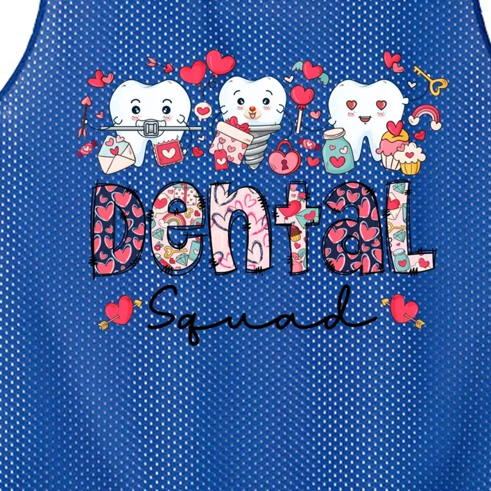 Dental Squad Dental Assistant Dentist Happy Valentine's Day Gift Mesh Reversible Basketball Jersey Tank