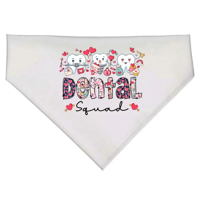 Dental Squad Dental Assistant Dentist Happy Valentine's Day Gift USA-Made Doggie Bandana