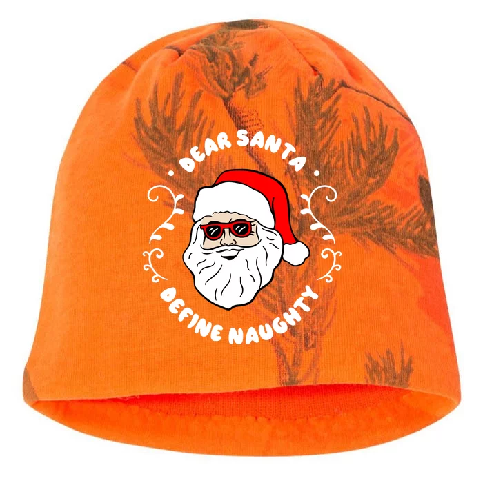 Dear Santa Define Naughty Funny St Nick Claus Christmas Kati - Camo Knit Beanie