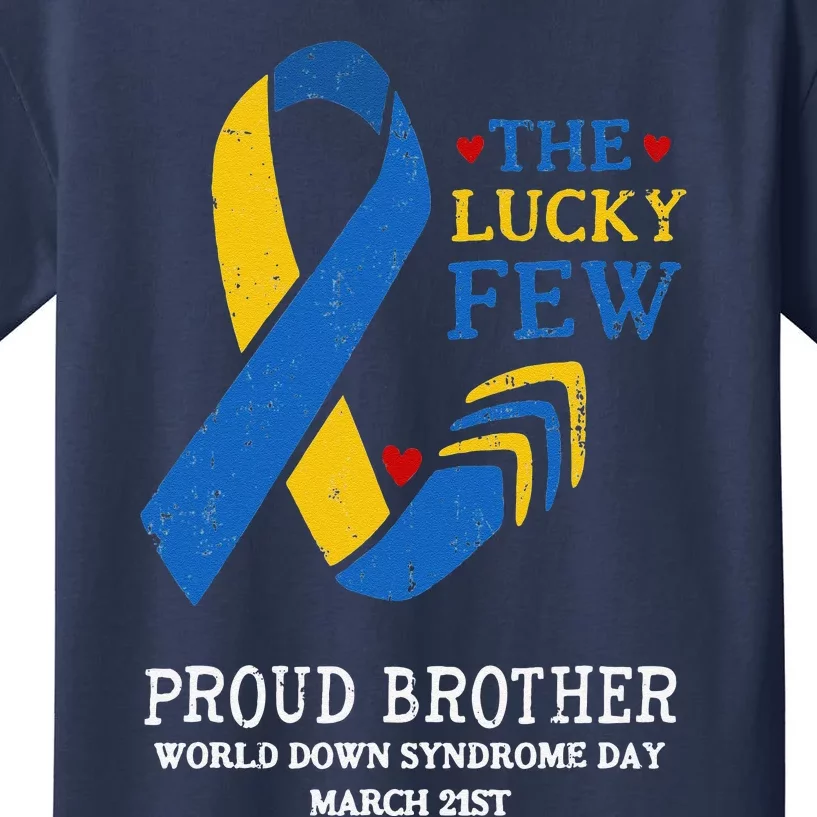 Down Syndrome Day March 21st Ribbon Gift For Proud Brother Kids T-Shirt