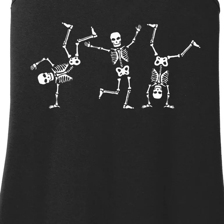 Dancing Skeletons Dance Challenge Halloween Scary Skeleton Ladies Essential Tank