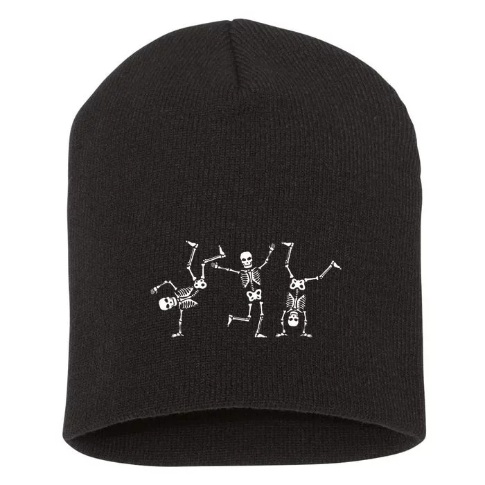 Dancing Skeletons Dance Challenge Halloween Scary Skeleton Short Acrylic Beanie