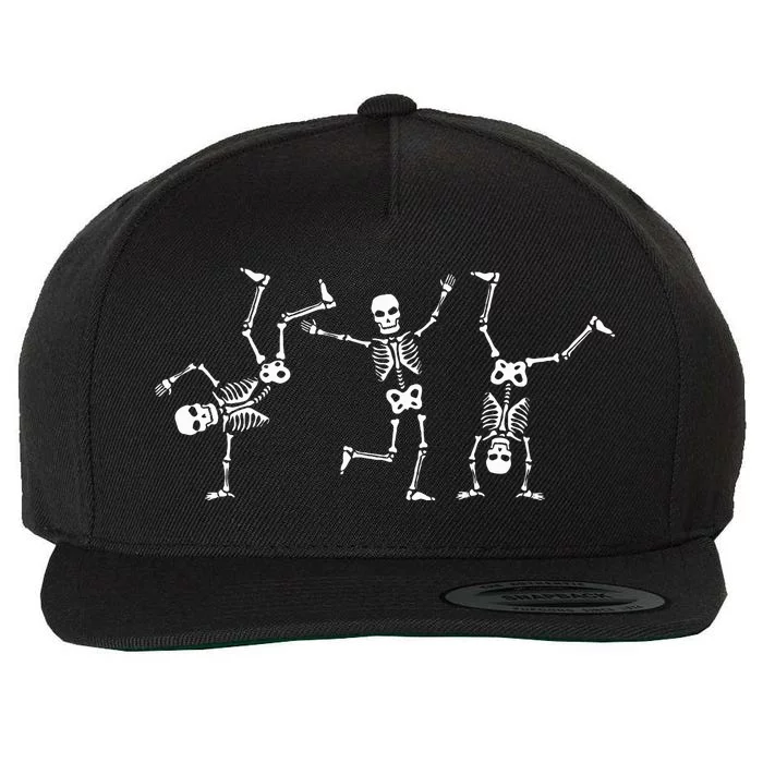 Dancing Skeletons Dance Challenge Halloween Scary Skeleton Wool Snapback Cap