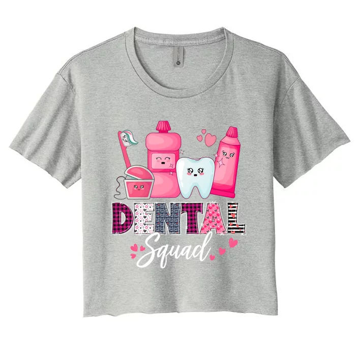 Dental Squad Dental Assistant Dentist Valentines Day Gift Women's Crop Top Tee