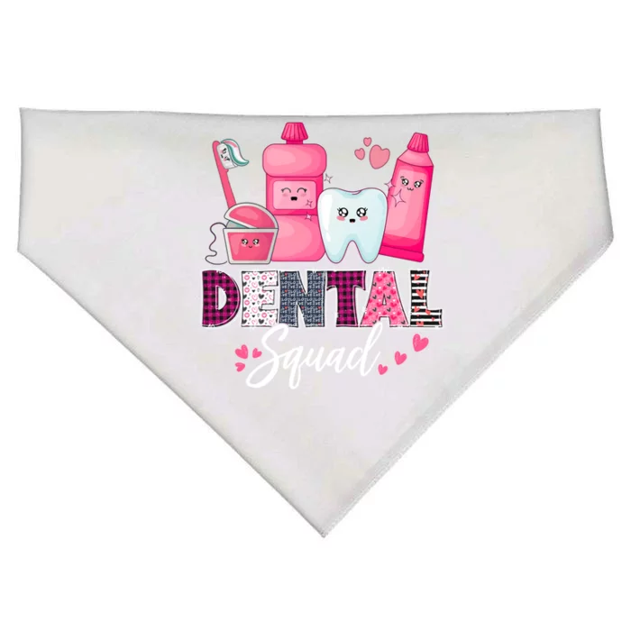 Dental Squad Dental Assistant Dentist Valentines Day Gift USA-Made Doggie Bandana