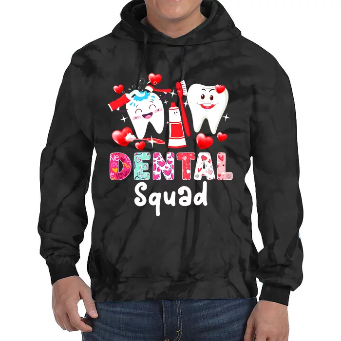 Dental Squad Dental Assistant Dentist Happy Valentine's Day Tie Dye Hoodie