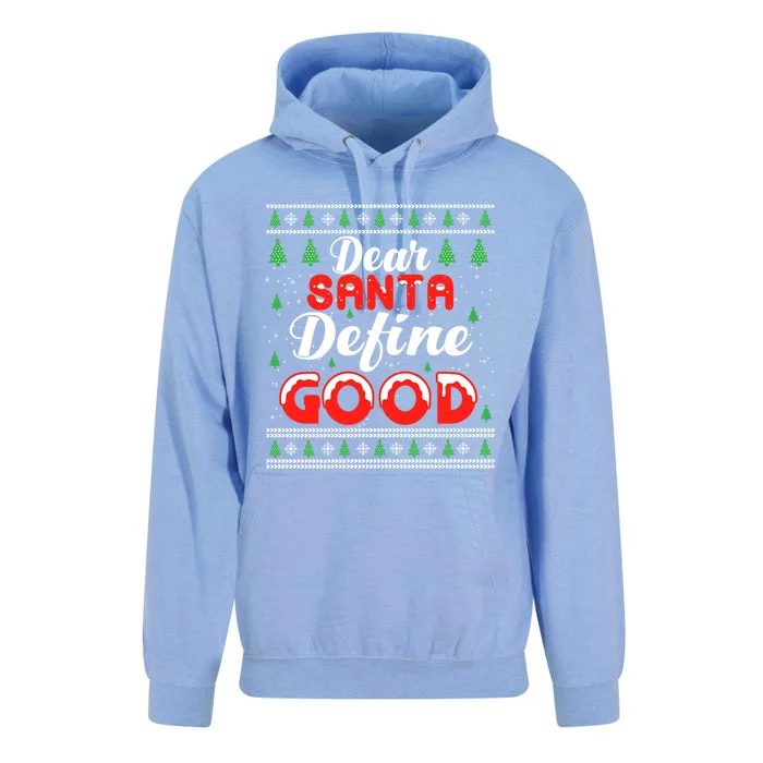 Dear Santa Define Good I Can Explain Funny Christmas Gift Unisex Surf Hoodie