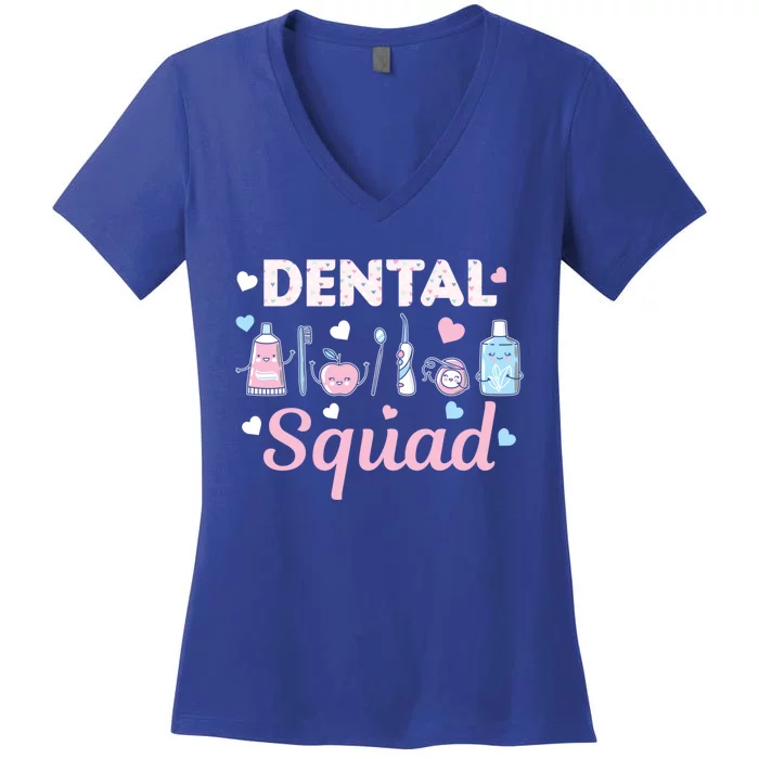 Dental Squad Dental Assistant Dentist Valentines Day Gift Women's V-Neck T-Shirt